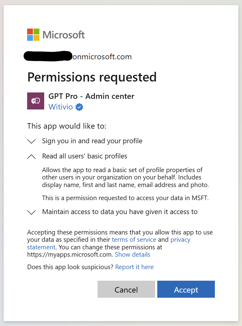 List users Permissions